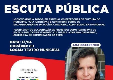 Prefeitura promove Escuta Pública Municipal do Plano Nacional Aldir Blanc