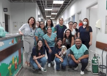 Terapia com Patas: cãozinho Zili espalha alegria no HU-UFGD