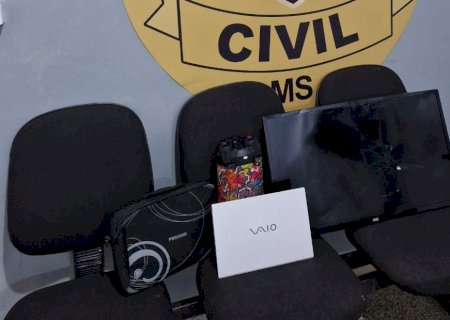 Polícia Civil identifica autores de furto qualificado e vandalismo ocorrido em escola de Terenos