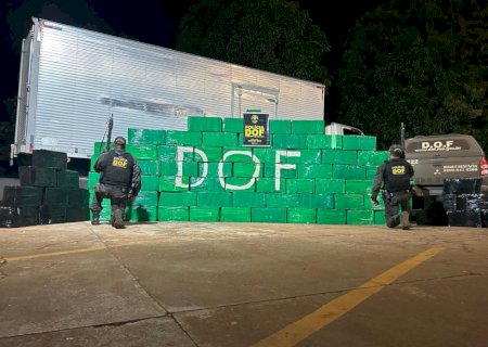 Caminhão baú com mais de 1,5 tonelada de droga é apreendido na MS-164
