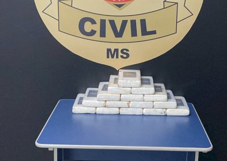 Em Mundo Novo, Polícia Civil apreende 16kg de cocaína e prende homem em flagrante