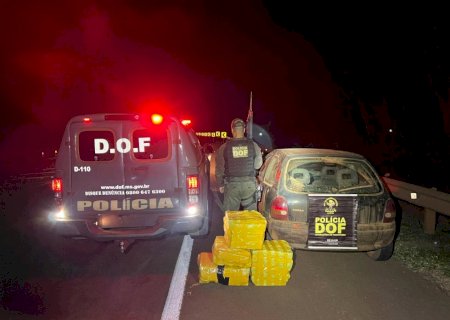 DOF apreende veículo que seguia para o Rio Grande do Sul com mais de cem quilos de drogas