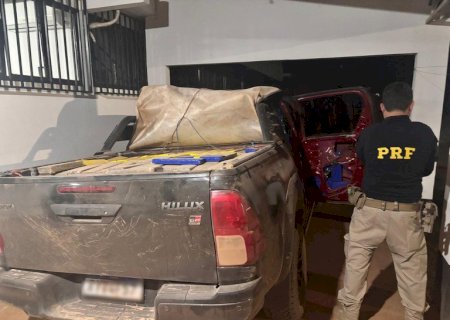 PRF apreende 1,8 tonelada de maconha e recupera caminhonete em Bodoquena (MS)