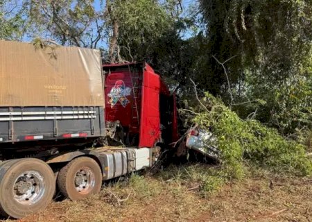 Idoso morre e mulher fica ferida em colisão entre carro e carreta na BR-267