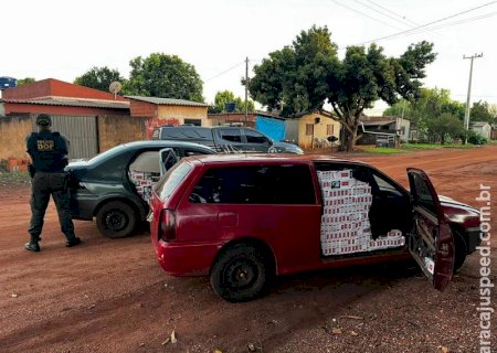 DOF apreende dois veículos carregados com cigarros contrabandeados na MS-164  em Maracaju