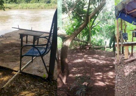 Morador é multado por montar acampamento irregular às margens do Rio Dourados