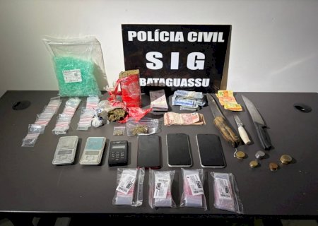 Polícia Civil desarticula ponto de tráfico e prende responsáveis por comércio de drogas em Bataguassu