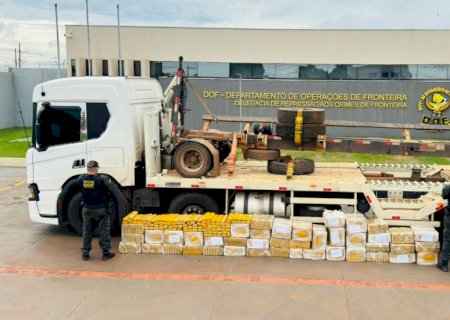 DOF apreende 1,2 tonelada de maconha em cabine de caminhão e prende dois homens em Ivinhema