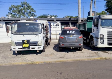 DOF recupera dois caminhões roubados na prefeitura de Anastácio e prende três homens em Corumbá