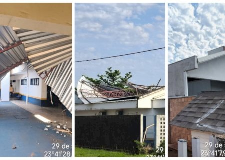 Temporal destelha creche e deixa bairros sem energia em Iguatemi